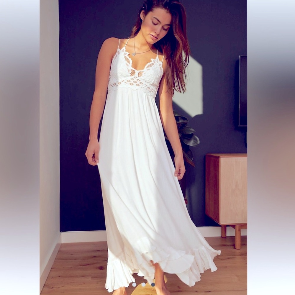 Free People Adela Maxi dress in white